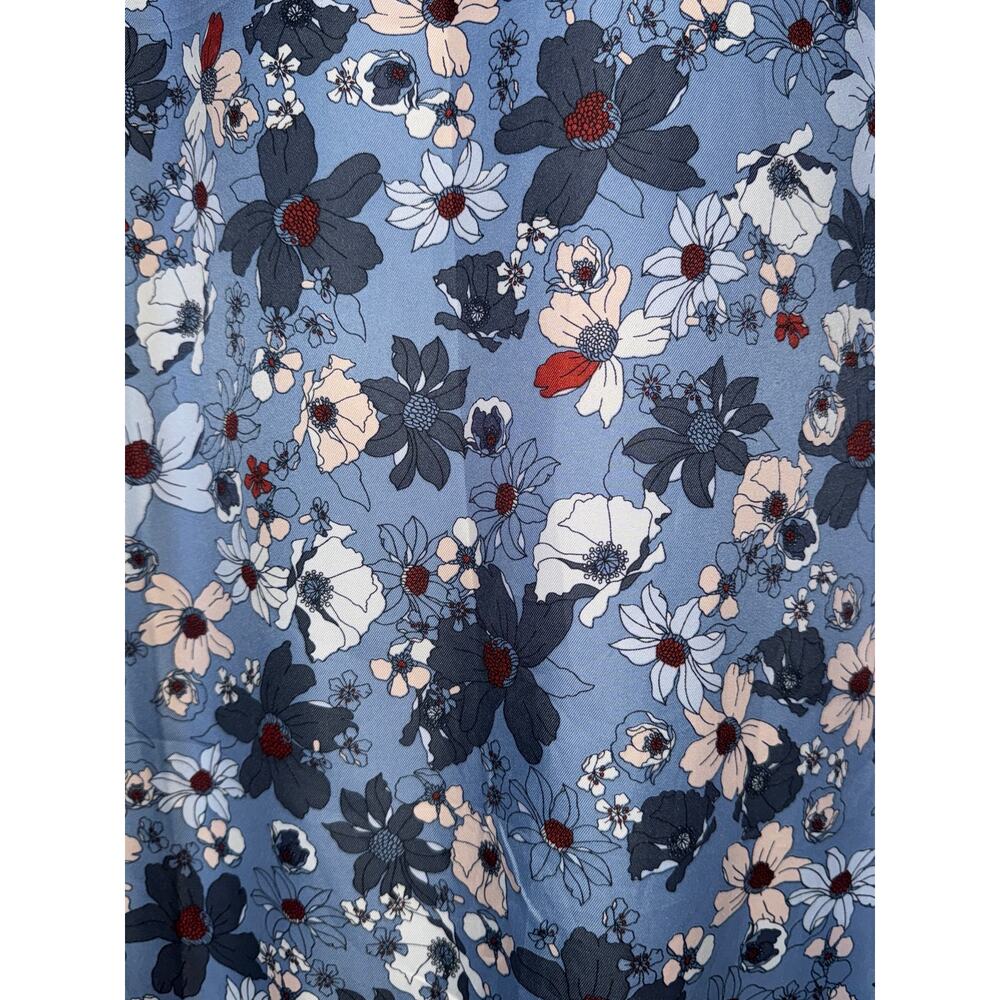 NEW Ann Taylor Loft Periwinkle Blue Floral Shift Mini Dress Sz XS Flutter Sleeve - Picture 3 of 7